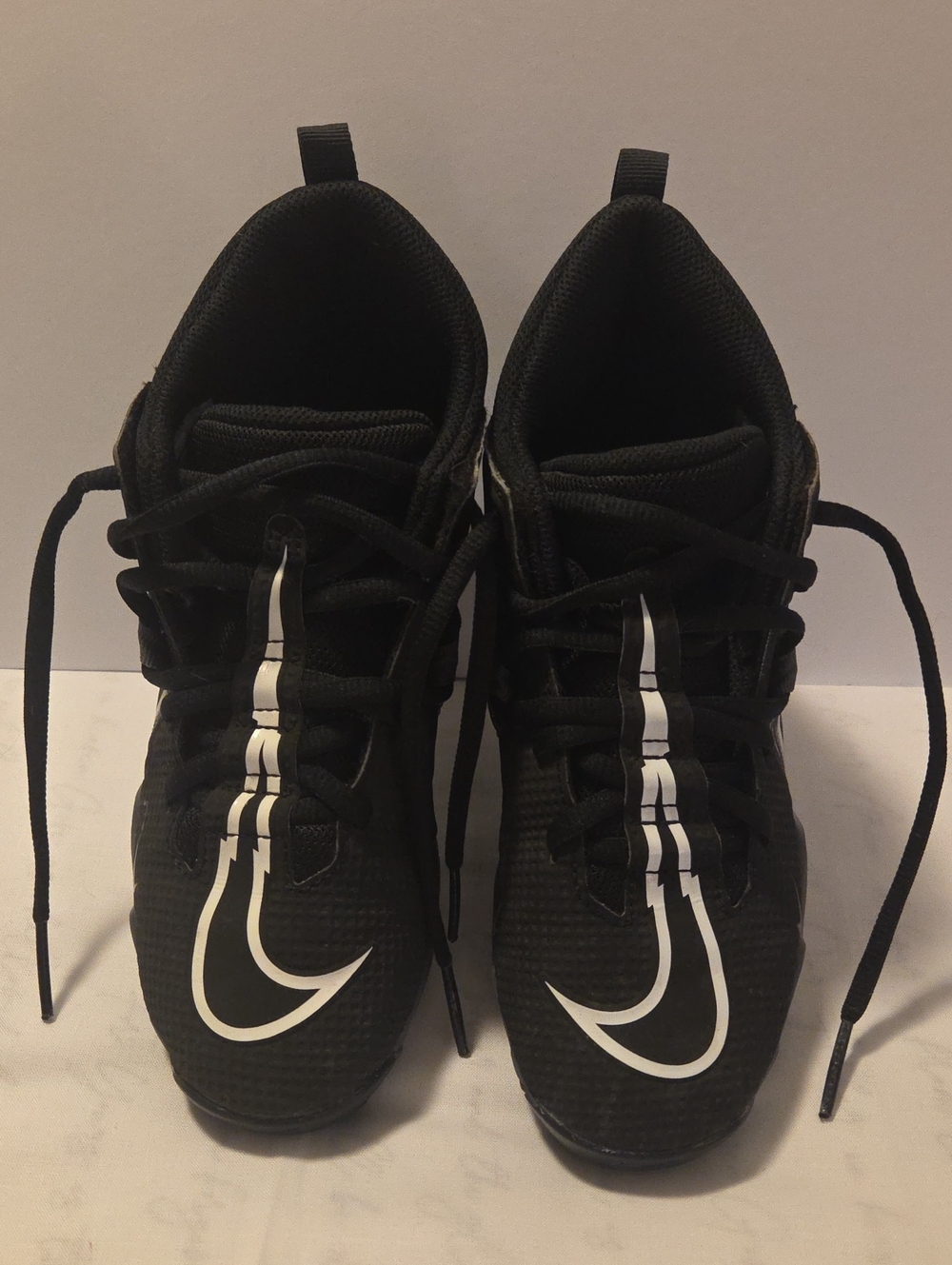 Nike Alpha Menace 3 Shark Football Boy's Cleats with White Swoosh Accent